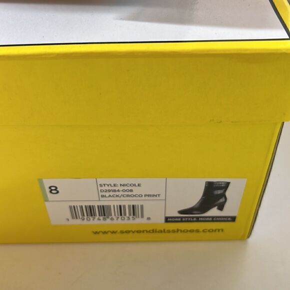 Seven Dials Nicole Black Croc Ankle Boots size 8 - Picture 7 of 7
